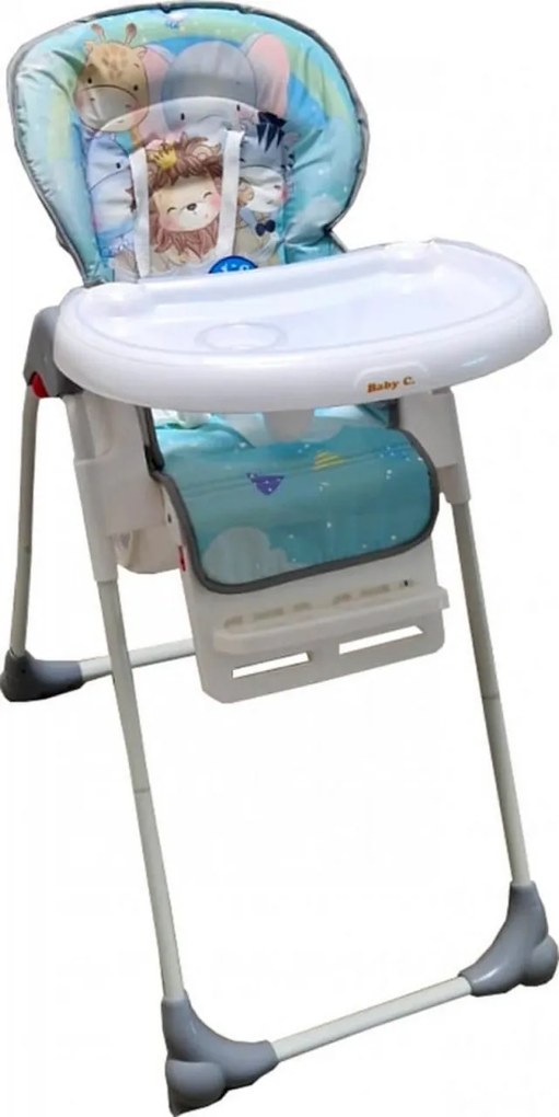 Scaun de masa pentru copii si bebe Baby Care™ CC reglabil in 3 trepte, Pliabil, Centura de siguranta, Sezut comfortabil, Masuta detasabila, Pozitie