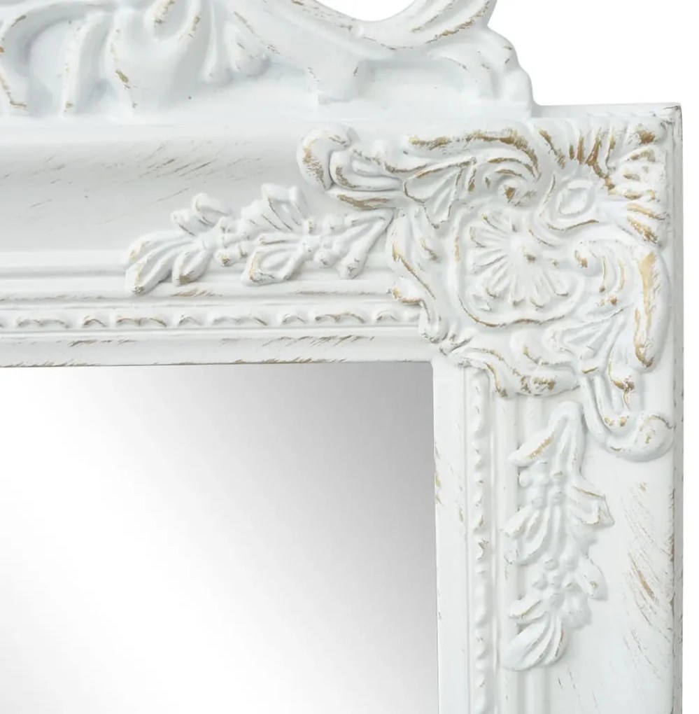 Oglinda in stil baroc independenta, alb, 160 x 40 cm