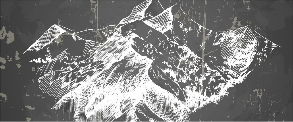 Tablou - Ilustrație de munți (120x50 cm)