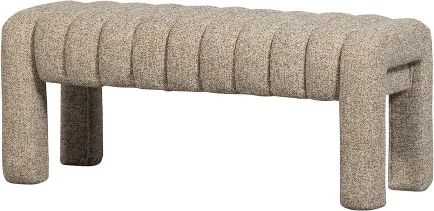 Bancă maro deschis capitonată cu tapițerie din țesătură bouclé Frex – WOOOD