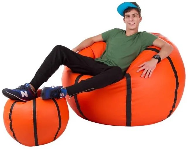 Set fotolii puf Basketbal XXXL + L (portocaliu + negru). 1054538