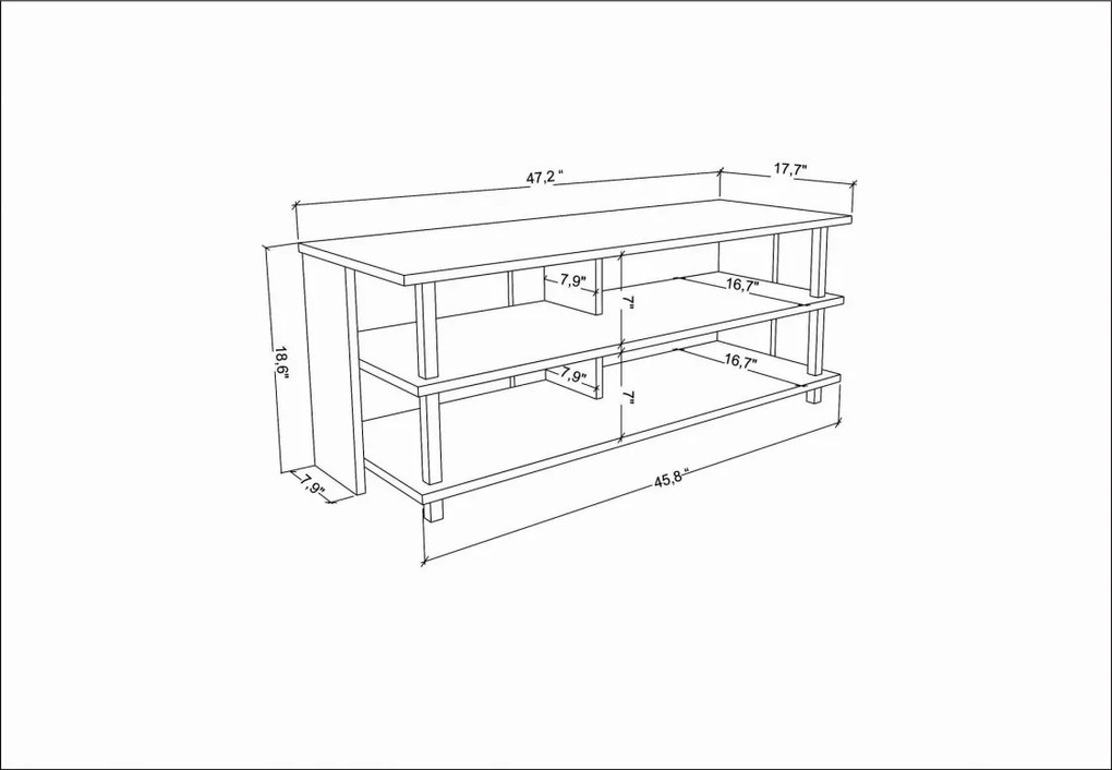 Comoda TV Pueblo - Gold, Oak