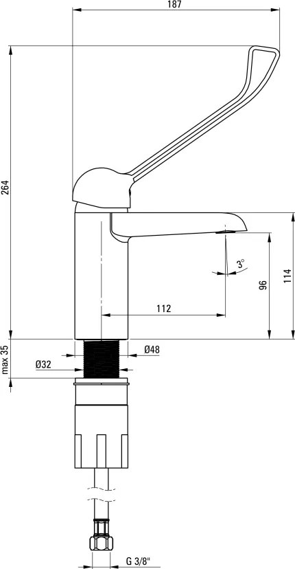 Corio Baterie pentru chiuvetă, cu mâner Clinic Finisaj: Crom BFC_020C