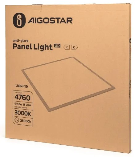 Aigostar - Panou LED aplicat 28W/230V 3000K 59,5x59,5 cm