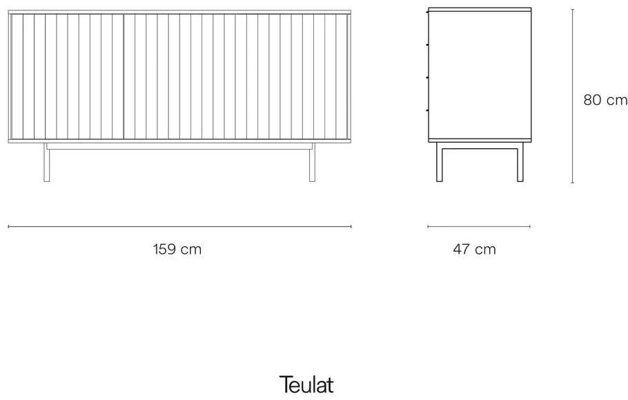 Comodă albă joasă 159x80 cm Sierra – Teulat