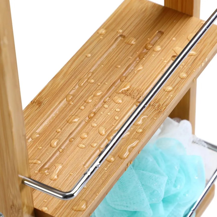 Raft suspendat pentru baie BAMBOO, 28,5x10x70cm, 3 rafturi, maro Casaria