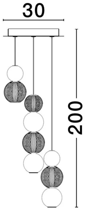 Lustra moderna cu 3 pendule LED design elegant BRILLE