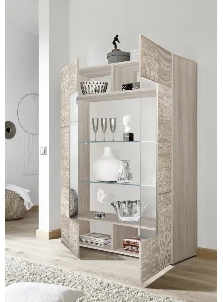 Vitrină ARIA, stejar Sonoma