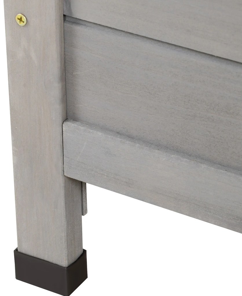 Outsunny Remiză de grădină pentru unelte, pe picioare, cu uși obloane și acoperiș bitum, din brad, 87x46,5x96,5 cm, gri | Aosom Romania