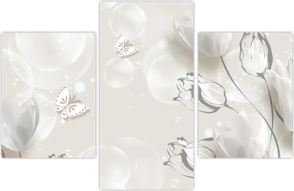 Tablou - Lalele între bule (90x60 cm)