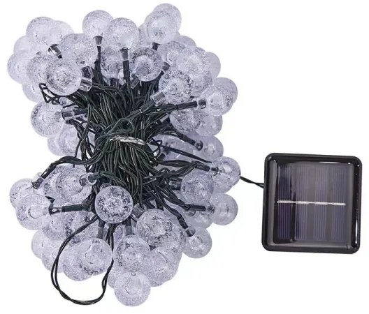 Brilagi - Ghirlandă solară decorativă LED BUBBLE, 300 LED, 8 moduri, 30 m, IP65, alb cald