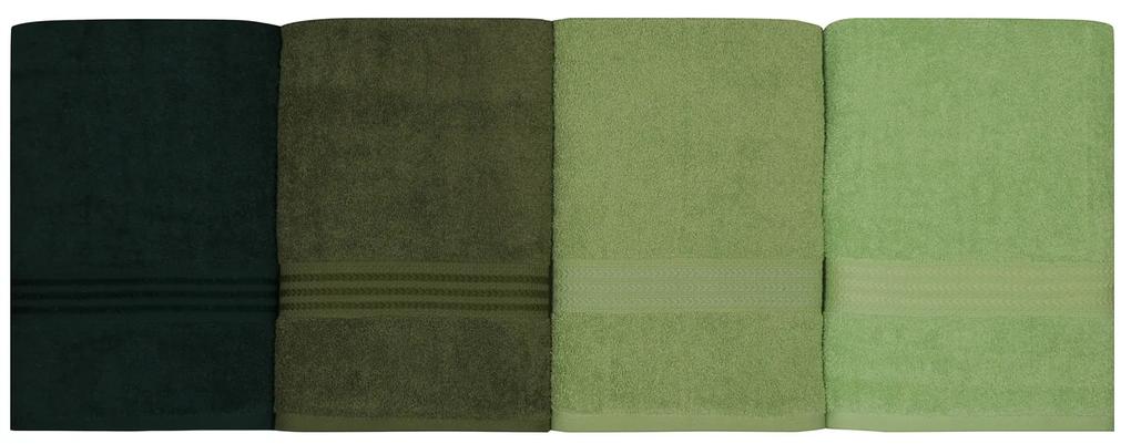 Set 4 prosoape haaus Rainbow, Verde, 100% bumbac, 70 x 140 cm