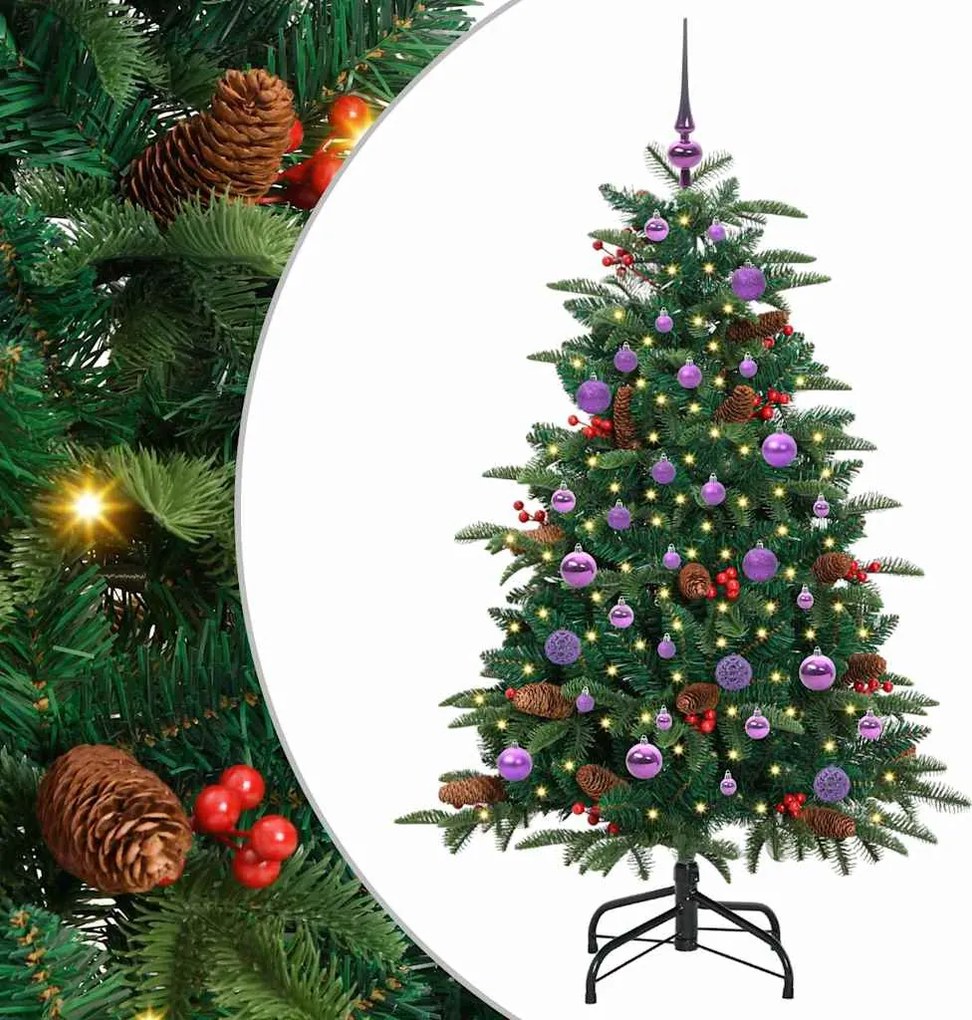 vidaXL Brad de Crăciun artificial Verde 150 cm PVC și metal și plastic