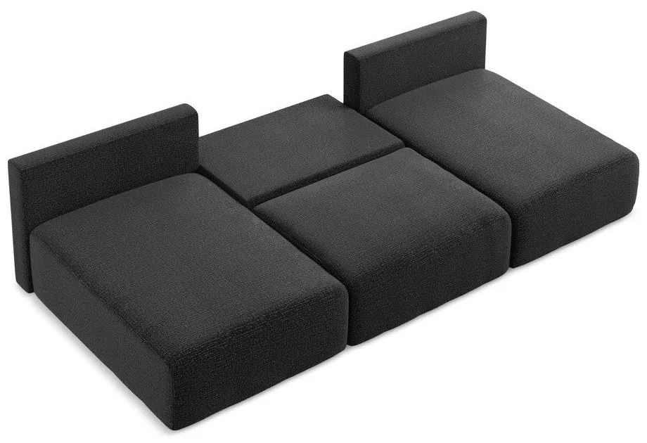 Colțar negru extensibil/cu spațiu de depozitare Kalena – Makamii