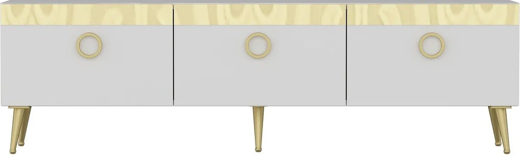 Comoda TV, Hanah Home, Safar, 150x30x45 cm, Alb