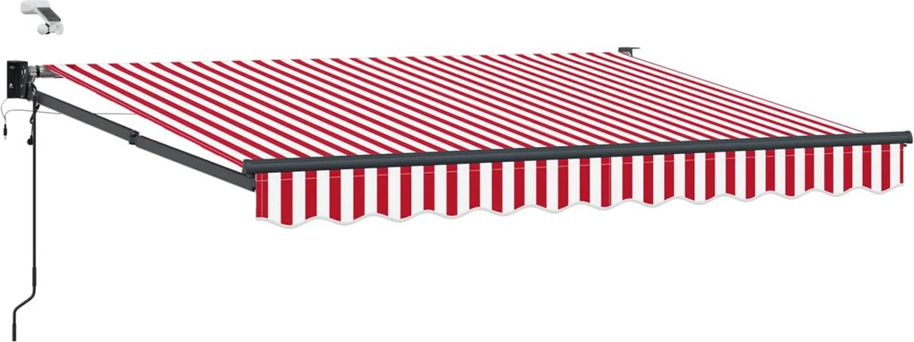 vidaXL Cort electric retractabil Roșu și Alb 3,5 x 2,5 m