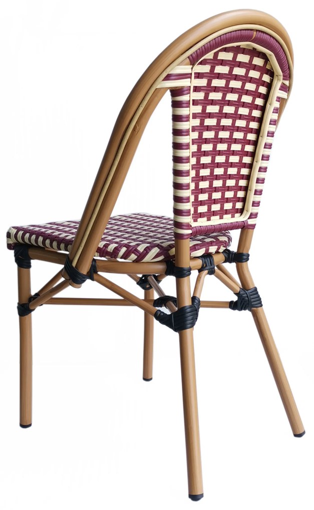 Set 2 scaune din poliratan cu cadru de aluminiu Sit&amp;Chairs bej/rosu