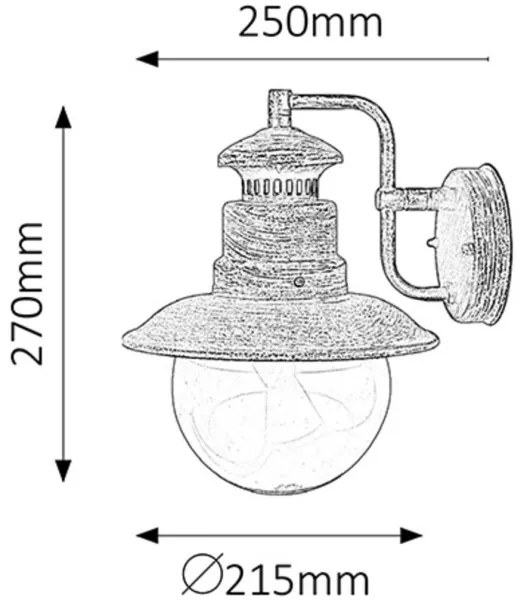 Aplică de exterior ODESSA 1xE27/60W /230V IP44 Rabalux 8163
