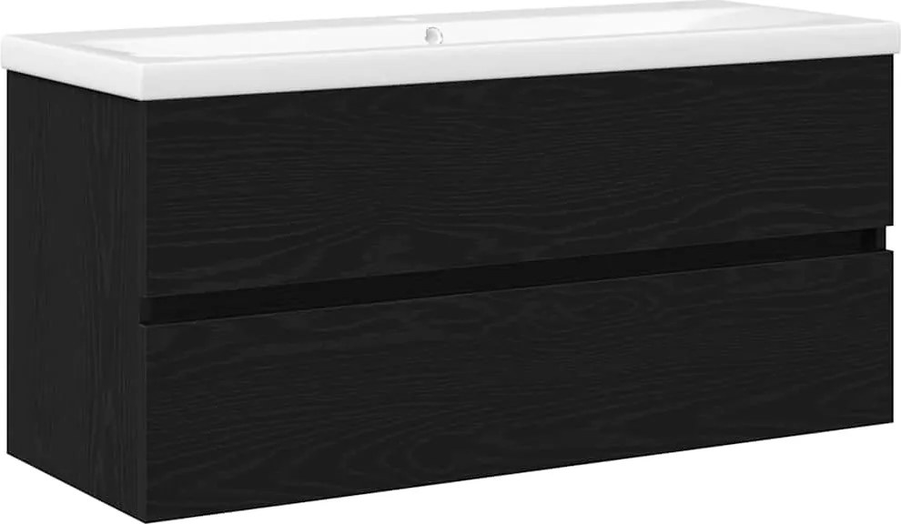 vidaXL Dulap pentru Chiuveta de Baie Stejar Negru 100 x 39 x 62 cm