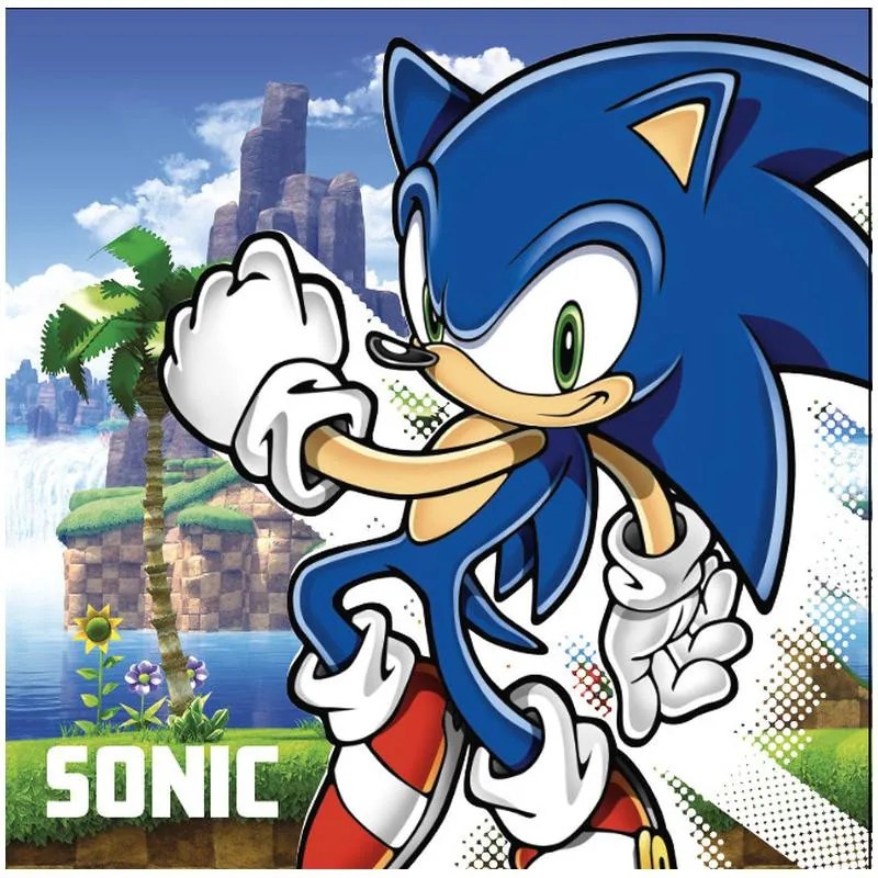 Sonic Ariciul Island Prosop de mână și față , 30x30cm