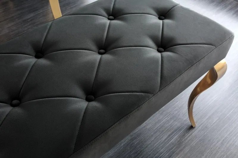 Banca eleganta Modern Barock 170cm, negru / auriu