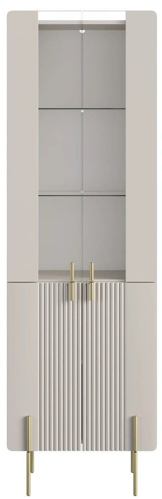 Vitrină Malmi 60 cm - cașmir / picioare aurii