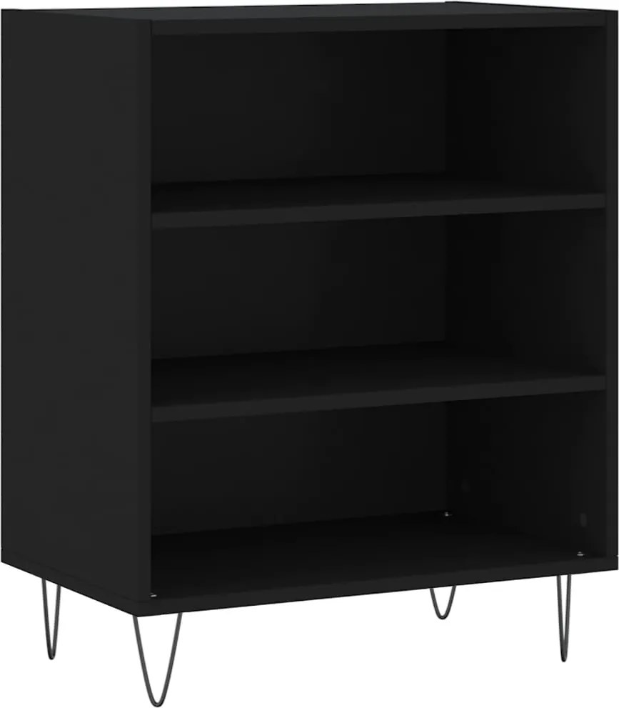 vidaXL Servantă, negru, 57x35x70 cm, lemn prelucrat