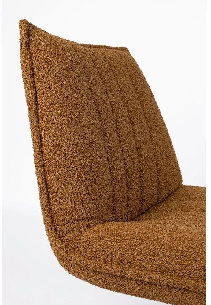 Fotoliu galben ocru cu tapițerie din stofă bouclé Jax – White Label