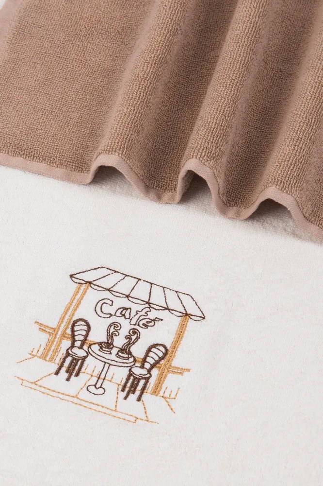 Prosoape de bucătărie CAFE, 2 buc Crem-Muștar /Cream-Mustard Set (2 buc, 40x60 cm)