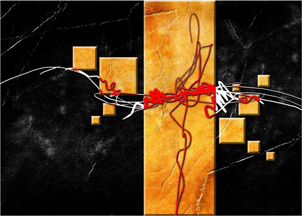 Tablou pe sticlă abstract - Dansatoare (70x50 cm)