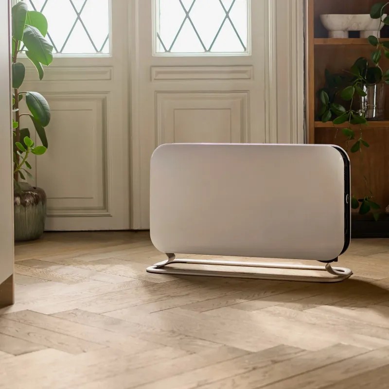 Convertor electric podea Mill SG2000LED, 2000W, 3 trepte, Ventilator integrat, Functionare silentioasa, Margini rotunjite, Termostat, Afisaj LED, Alb/Negru