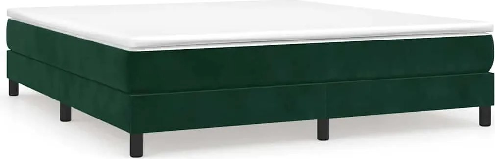 vidaXL Cadru de pat cu arcuri, verde închis, 180x200 cm, catifea