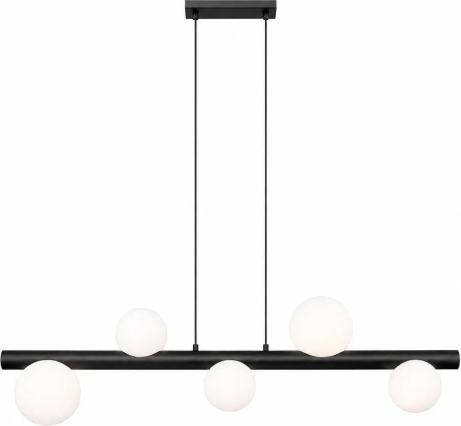 Zuma Line P0574-05N-P7AA - Candelabru FORES suspendat pe cablu, 5xG9/33W/230V, negru