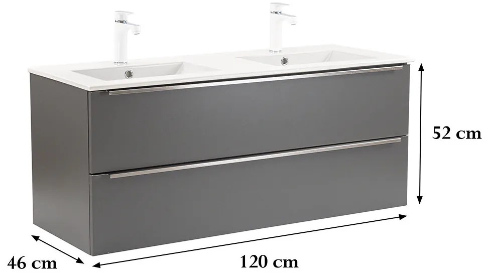 Dulap inferior Vario Trim 120 cu lavoar antracit-antracit