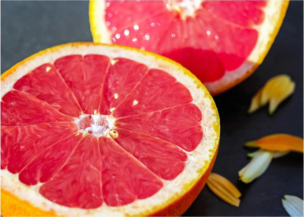 Tablou pe sticlă cu grapefruit tăiat (70x50 cm)
