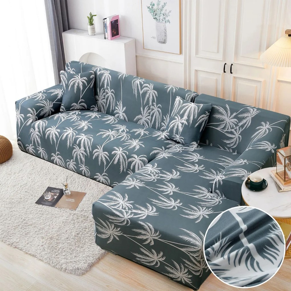 Set huse elastice pentru coltar, alb / albastru, HEJ-50