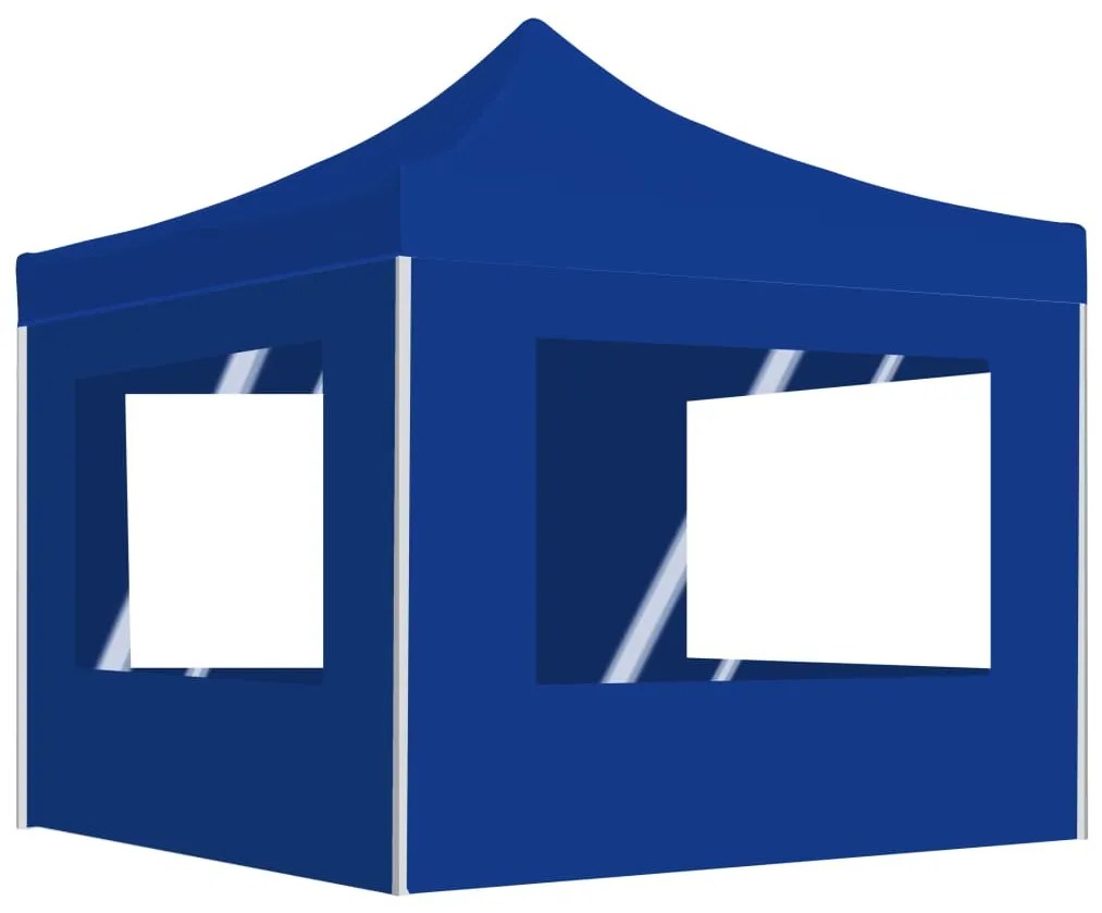 vidaXL Cort de petrecere pliabil cu pereți, albastru, 2x2 m, aluminiu