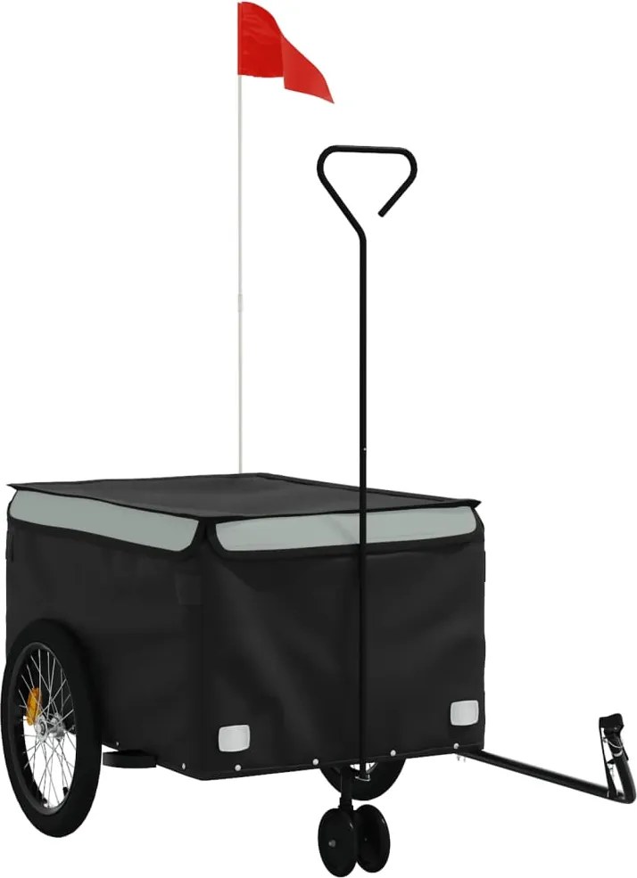vidaXL Remorcă pentru biciclete, negru și gri, 45 kg, fier