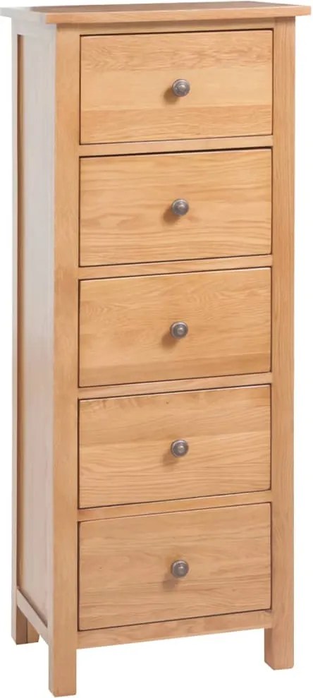 vidaXL Comodă înaltă cu sertare, 45x32x110 cm, lemn masiv stejar