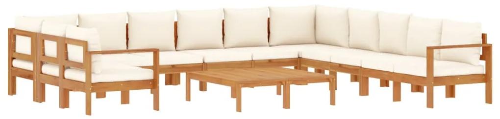 3214856 vidaXL Set de canapele de grădină cu perne, 9 piese, lemn masiv acacia