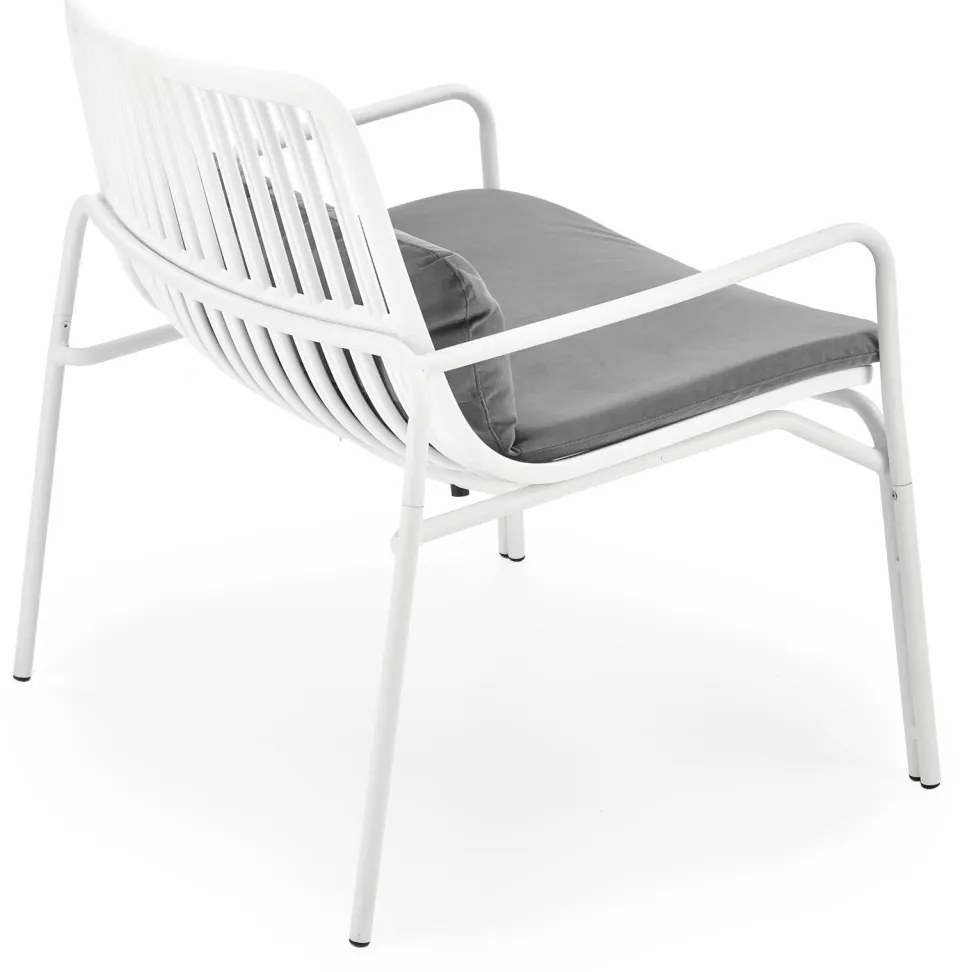 Fotoliu din plastic Melby alb - H75 cm