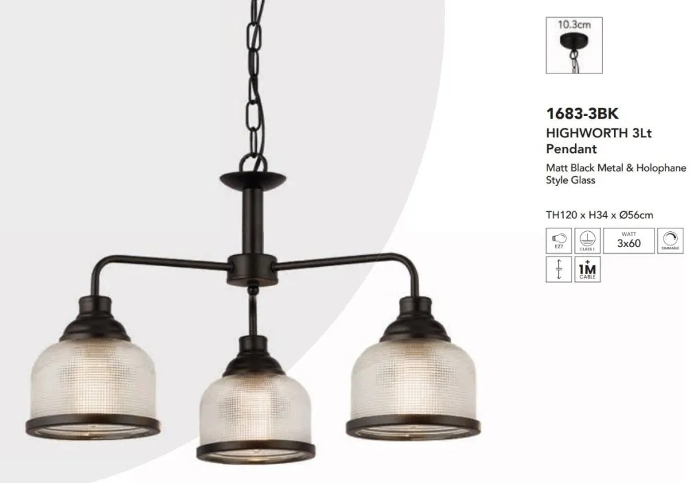 Candelabru cu 3 brate design clasic Highworth