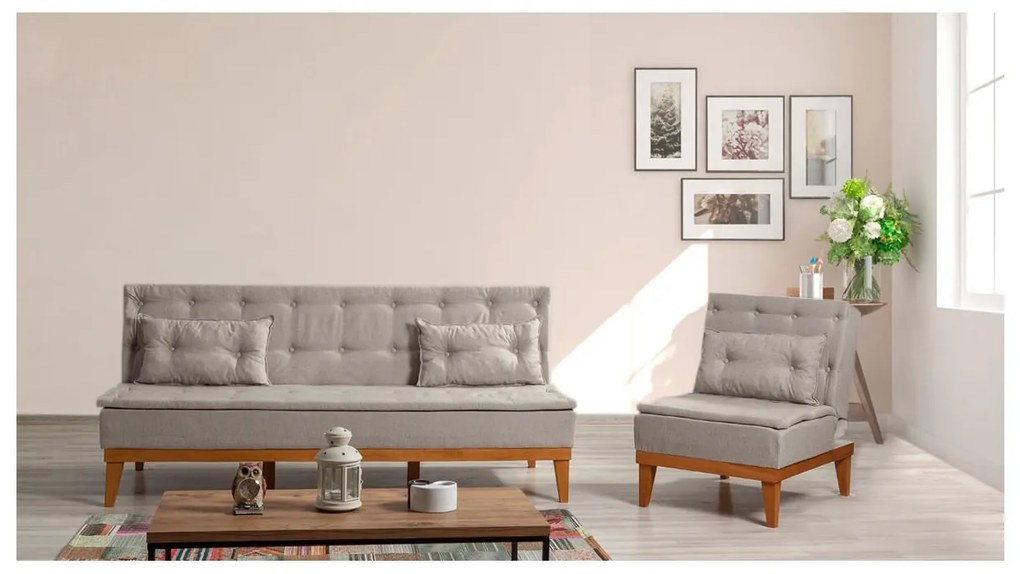 Set canapea fotoliu Fiorucci (crem). 1101636