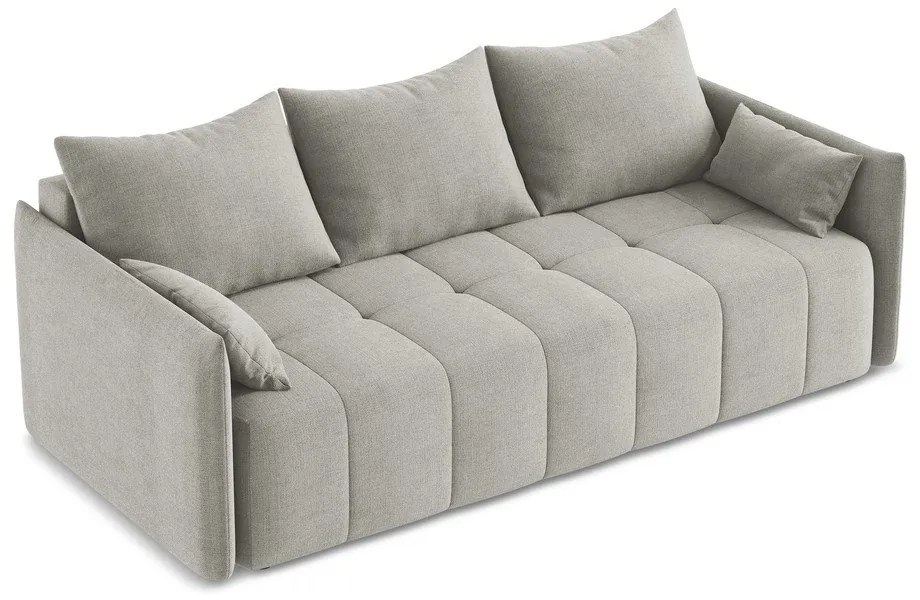 Canapea gri deschis extensibilă/cu spațiu de depozitare 225 cm Moku – Makamii