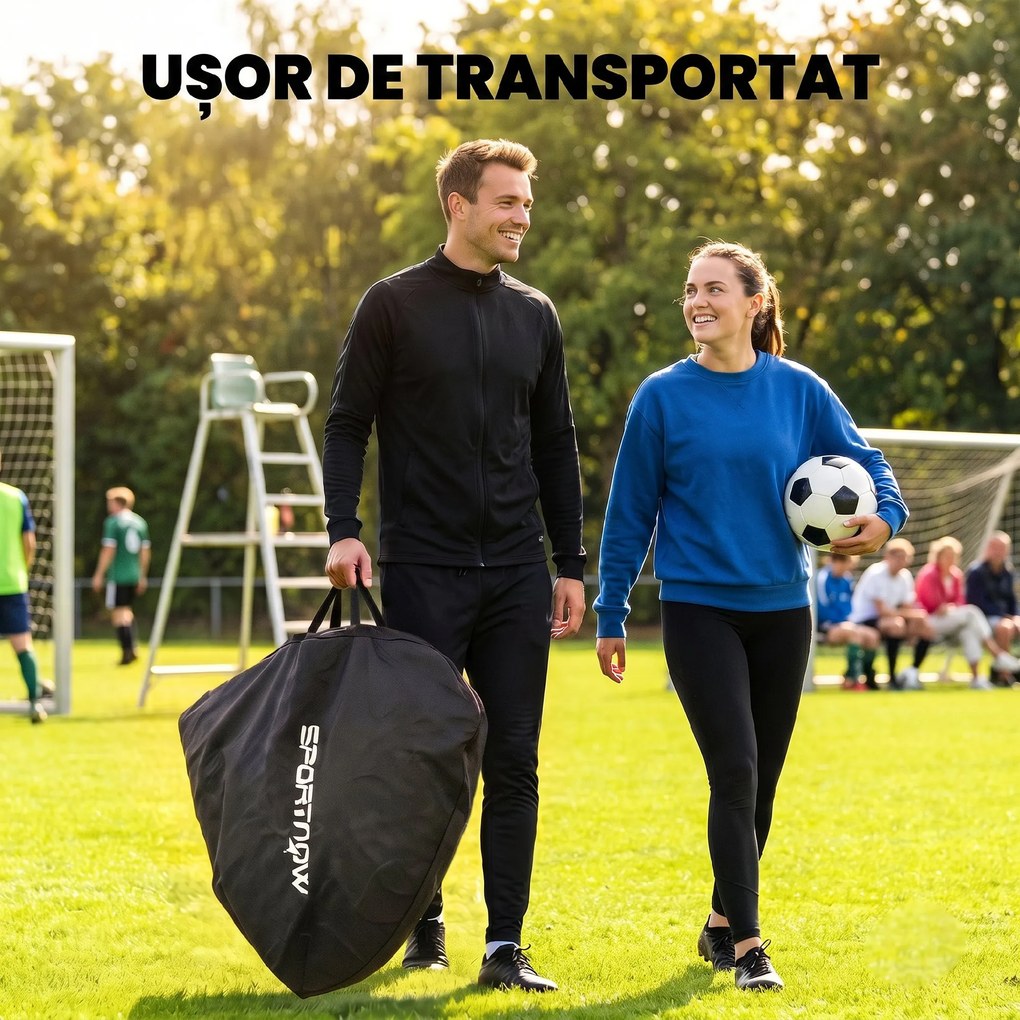 SPORTNOW Poartă de Fotbal Pop-Up și Pliabilă, Galben | Aosom Romania