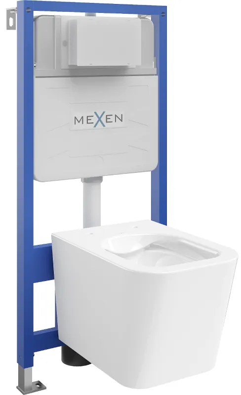 Mexen set WC încastrat cadru Felix Slim cu vas de toaletă  Teo, Albă - 6103385XX00