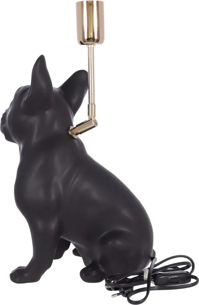 Lampa ceramica Bulldog negru mat h 35 cm