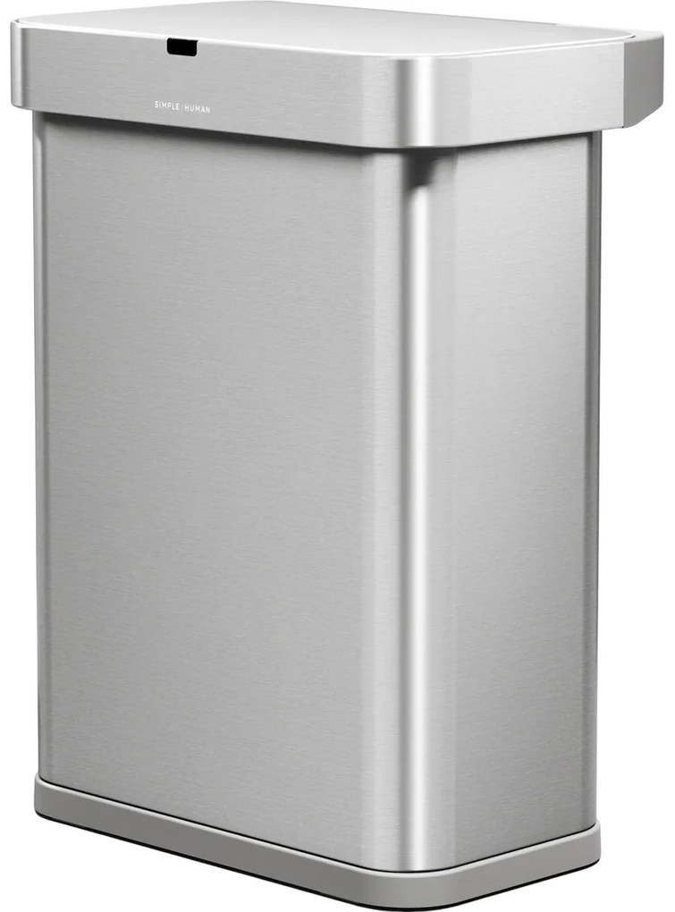 Coș de gunoi fără atingere Simplehuman cu senzorvocal 58 l, oțel inoxidabil mat