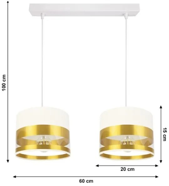 Lustră pe cablu MILO 2xE27/60W/230V aurie