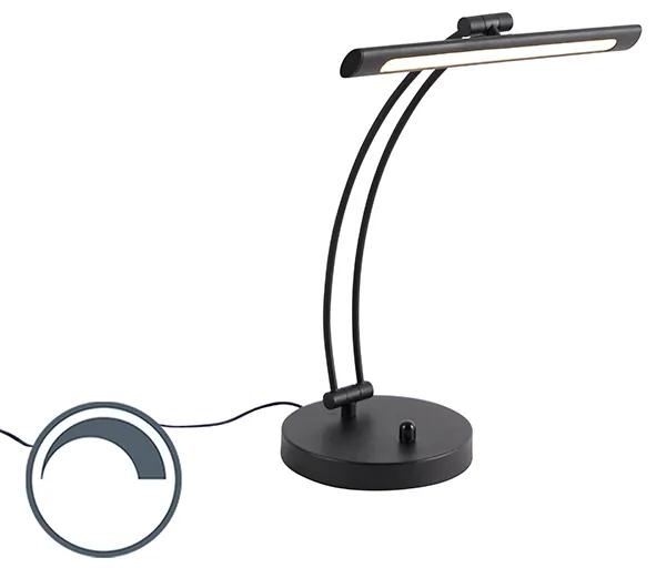 Lampă de masă de design neagră, cu LED-uri cu reglaj - Masă